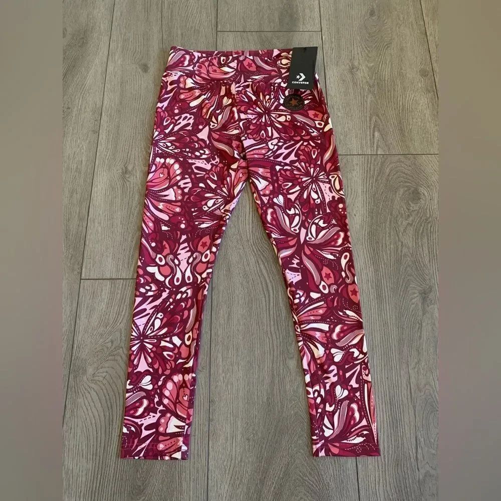 Converse girls madder pink leggings